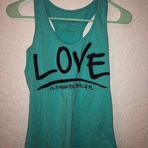 Teal workout tank top